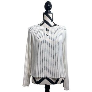 Express Boho Sheer Ethereal Sz S 100% Cotton Light Academia Bell Sleeve Blouse